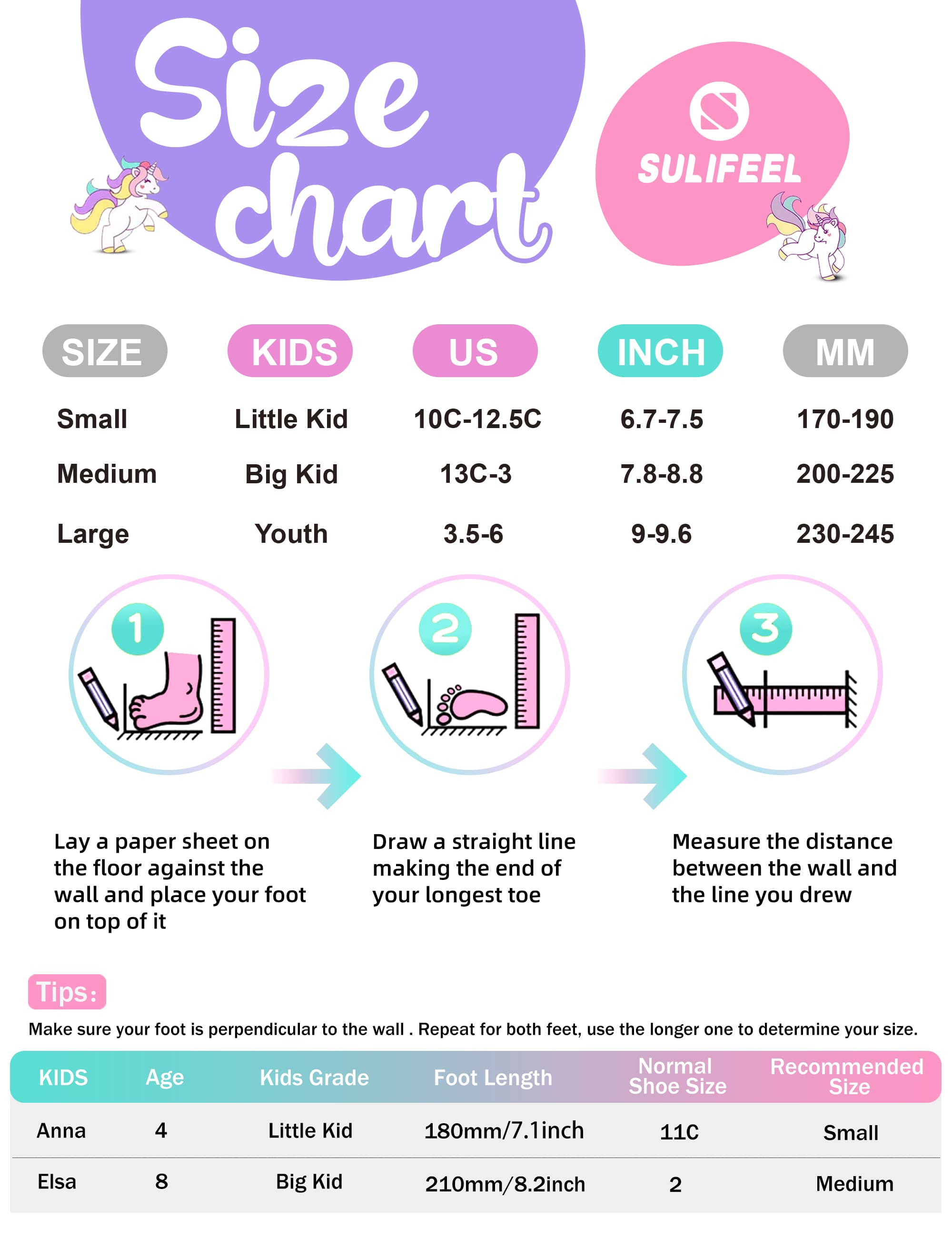 SULIFEEL Rainbow LED Light Up Roller Skates - Adjustable Kids Skates with Self-Powered Wheels
